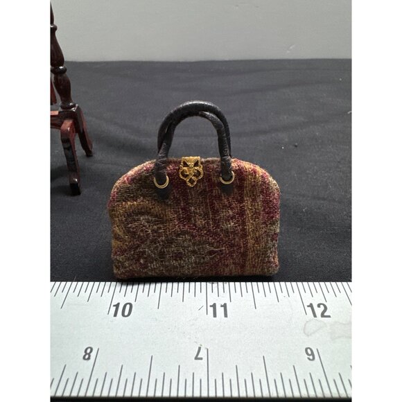 Miniature Vintage Mirror Ceramic Pitcher Tapestry Bag Candles Set Chamber Pot Va - Picture 2 of 13